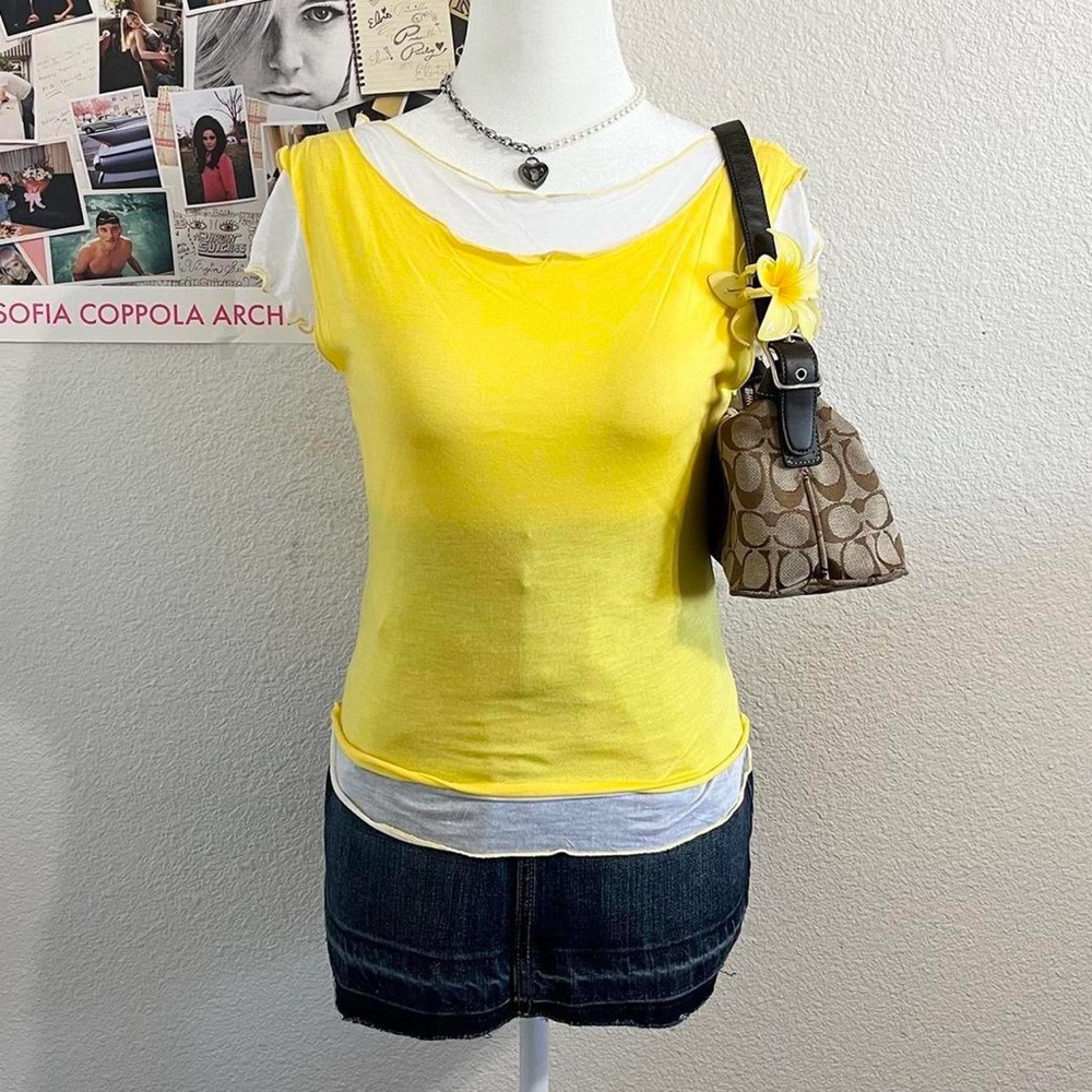 Vintage Y2K Deadstock Layered Lettuce Trim Tank Top